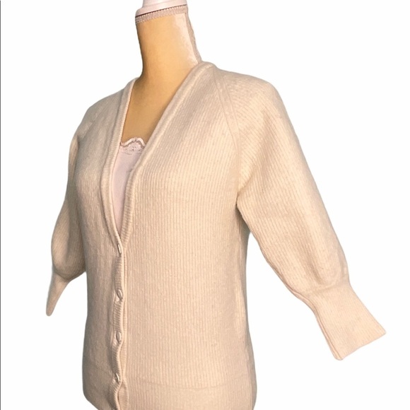 Vintage L. Simsbury Lambswool & Rabbit Hair Button Front Cardigan Sweater Medium - Picture 2 of 7
